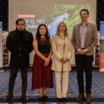 Pie de foto: De izq. a der.: José Pérez, Gerente de Tecnología de Ichthion; Andrea Lema, Directora País de Ichthion; Marcela Bueno, Asesora Estratégica de la Fundación Panamericana para el Desarrollo (PADF); Víctor Herrera, Coordinador de Sostenibilidad de la Universidad San Francisco de Quito (USFQ)