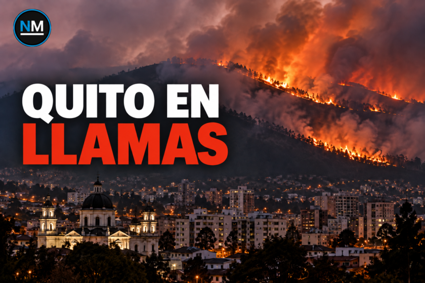 Incendios forestales afectan las montañas de Quito durante la temporada seca de 2026.