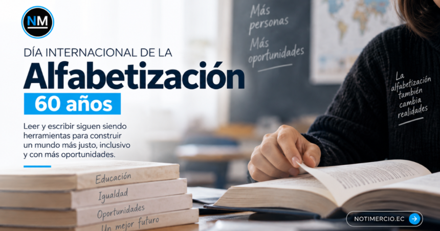 Persona leyendo durante el Día Internacional de la Alfabetización 2026.