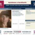 Jenny Kalindy Bolívar Guayacundo, ecuatoriana de 40 años desaparecida en Coyoacán, Ciudad de México.