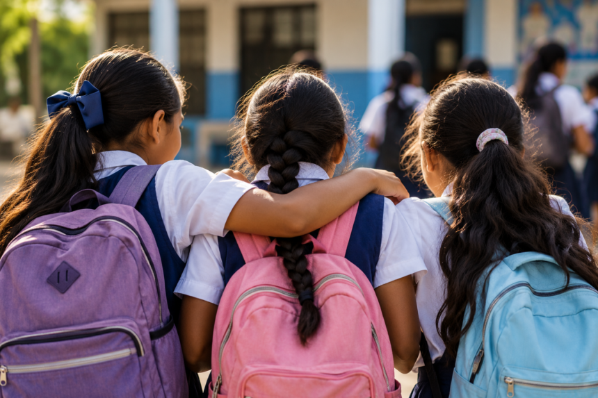 Niñas y adolescentes participan en una actividad educativa durante el Día Internacional de la Niña.