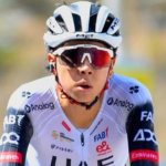 Mateo Ramírez durante una competencia internacional de ciclismo