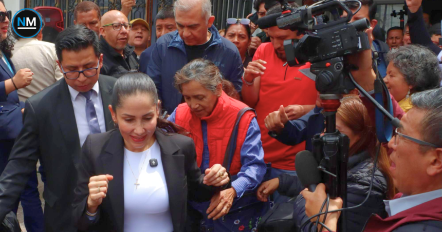Luisa González durante su detención en Canuto, Manabí, el 22 de octubre de 2026, en el marco del caso Laberinto.